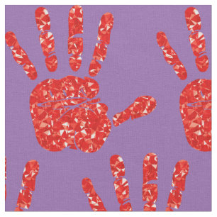 Tela MMIW Red Hand Jewled Pattern Palple Purple