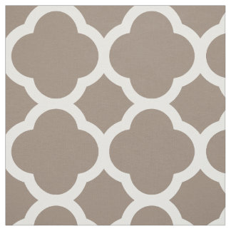 Tela Mocha Brown Quatrefoil moderno a gran escala