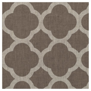 Tela Mocha Brown Quatrefoil moderno a gran escala