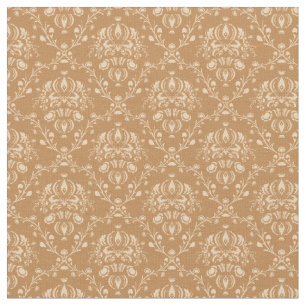 Tela Mocha Latte Brown Damask