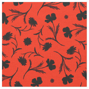 Tela Moda audaz del patrón floral rojo de la libertad n
