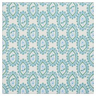 Tela Moda Azul Blanco Vintage Periwinkle Floral Patrón
