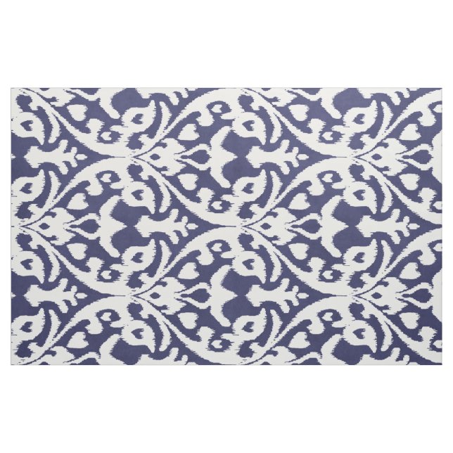 Tela Moda azul índigo y blanco ikat patrones tribales ("Cuarto gordo" (fat quarter))
