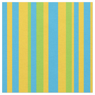 Tela Moda Azul Verde Amarillo Rayas Cañones de margarit