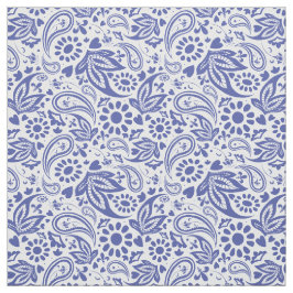 Tela Moda Boho Blue White Paisley y patrón de flores