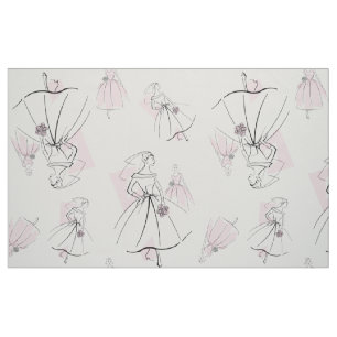 Tela Moda Bride Pink Group Multi gran patrón