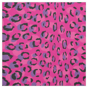 Tela Moda color rosa violeta negro chita estampado
