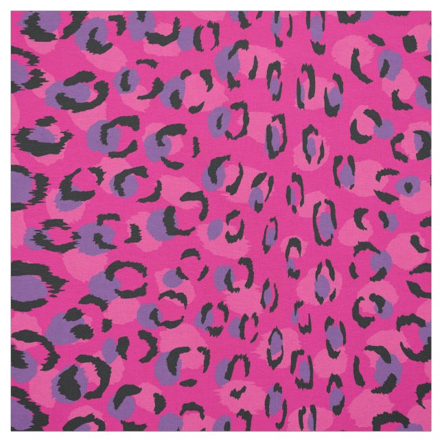 Tela Moda color rosa violeta negro chita estampado (Retal)