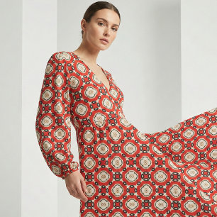 Tela Moda de Boho étnico tribal Beige negro geométrico 