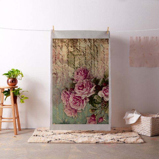 Tela Moda de campo francesa, chic y shabby, rosas rosad (In Situ)