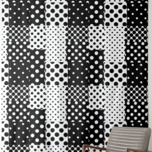 Tela Moda de lunares en blanco y negro Diseño de estilo