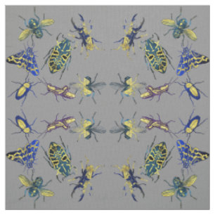 Tela Moda Elegante Insecto Entomológico Lover Gris Oscu