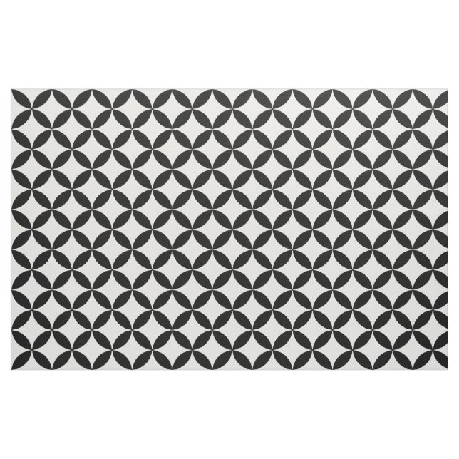 Tela Moda elegante Patrón de Círculos de Mod Retro Blan ("Cuarto gordo" (fat quarter))