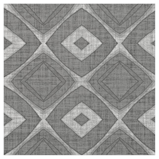 Tela Moda Estilo Gris Faux Batik Linen Squares (De cerca)