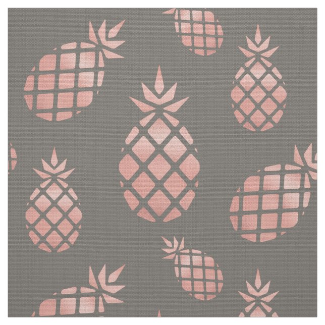 Tela Moda Gris y Rosa Oro Pineapple Upholsteria (Retal)
