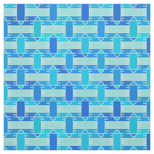 Tela Moda industrial Art Deco - azul suave (Retal)