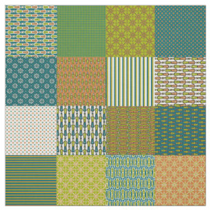 Tela Moda Jungle Drums Faux Patchwork Ethnic Pattern