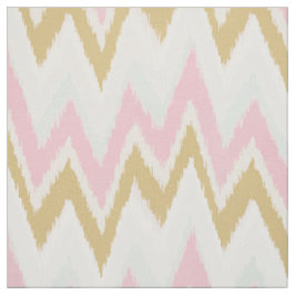 Tela Moda oro rosa pastel ikat patrón de chevron tribal