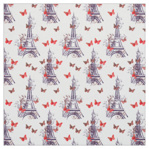 Tela Moda Púrpura de la Torre Eiffel Parisiense