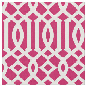 Tela Moda Raspberry Pink and White Trellis Pattern