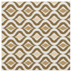 Tela Moda retro marrón caramelo patrón Ikat Drops