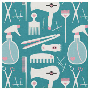 Tela Moda Retro Pink White Verde azulada Hair Salon Her