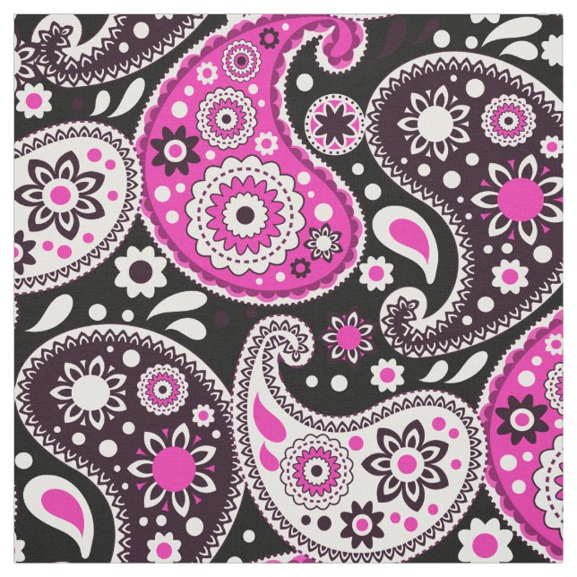Tela Moda rosa caliente y negra Nova moderna (Retal)