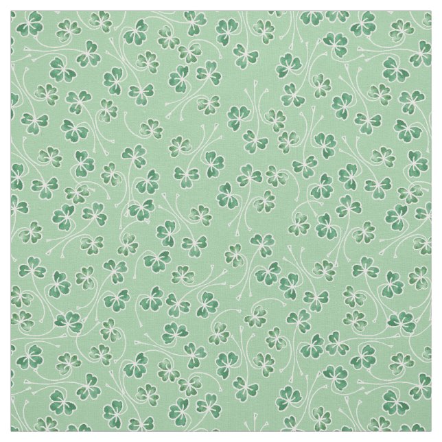 Tela Moda Shamrock verde oscuro y blanco en verde pálid (Retal)