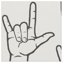 Tela modelada negra del ASL te amo