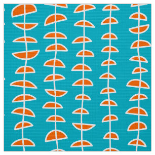 Tela Modelo 080515 - Blanco y naranja en la aguamarina