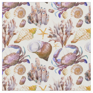 Tela Modelo 4 de la vida marina de la acuarela