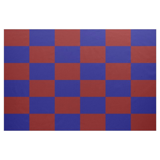 Tela Modelo a cuadros rojo oscuro y azul de los (Yarda)
