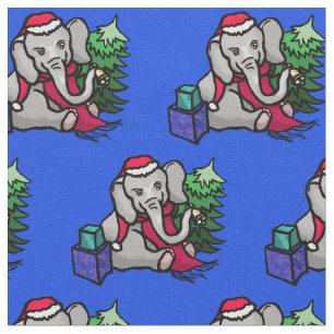 Tela Modelo adorable del elefante de Sant del navidad