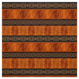 Tela Modelo africano étnico con los símbolos de Adink