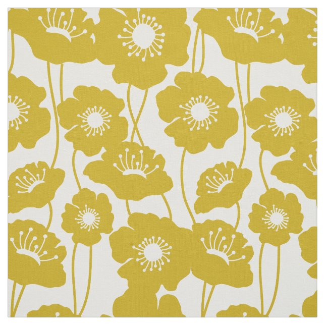 Tela Modelo amarillo de las amapolas de la mostaza (Retal)