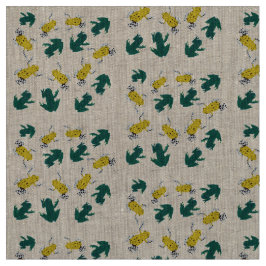 Tela Modelo amarillo de las ranas verdes