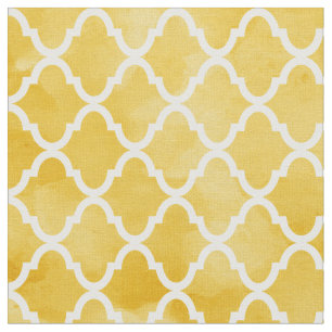 Tela Modelo amarillo rico moderno de Quatrefoil de la