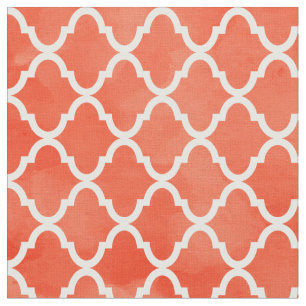 Tela Modelo anaranjado de Quatrefoil de la acuarela de
