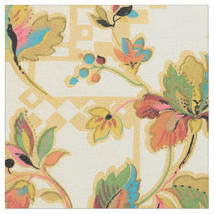 Tela Modelo anaranjado del papel pintado floral de la