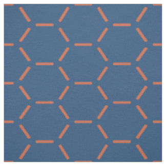 Tela Modelo anaranjado y azul del hexágono