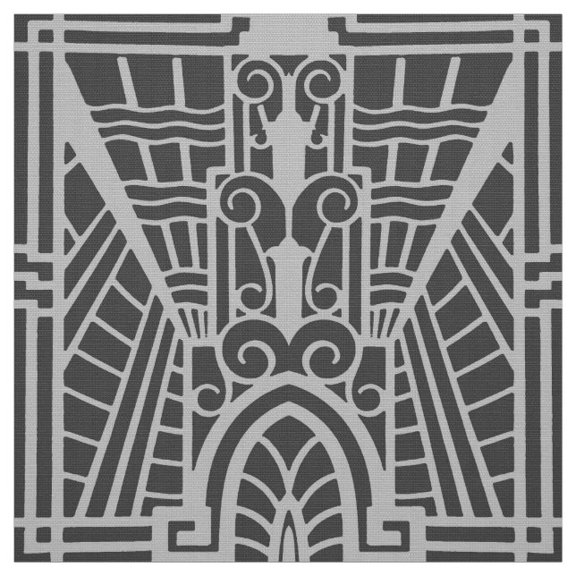 Tela Modelo arquitectónico de Deco, gris plateado/gris (Retal)