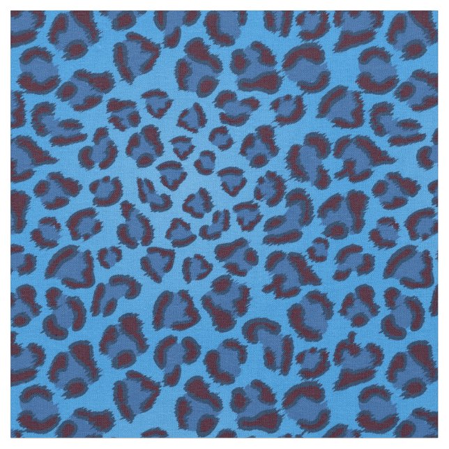 Tela modelo azul de la textura del leopardo (De cerca)