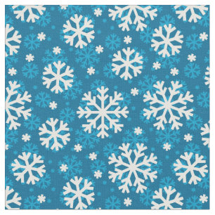 Tela Modelo azul del copo de nieve del invierno