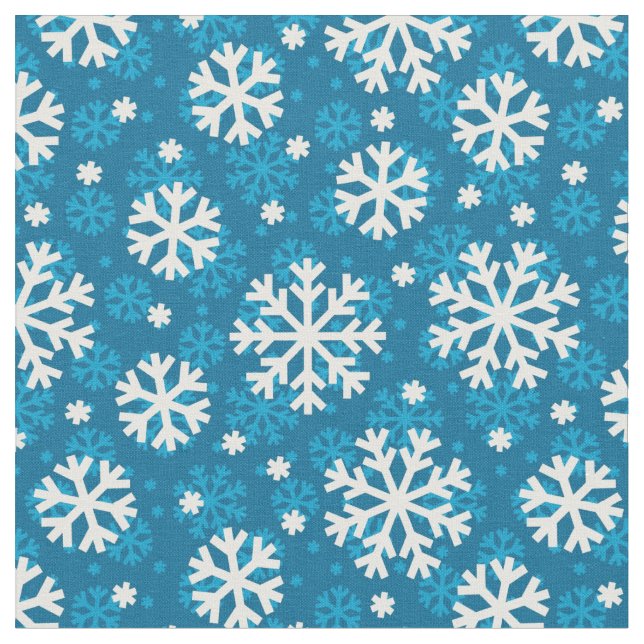 Tela Modelo azul del copo de nieve del invierno (De cerca)