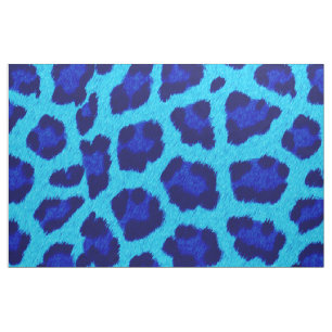 Tela Modelo azul del estampado leopardo