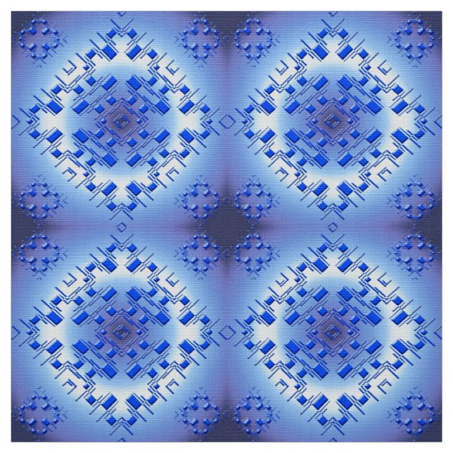 Tela modelo azul   geométrico étnico abstracto (Retal)