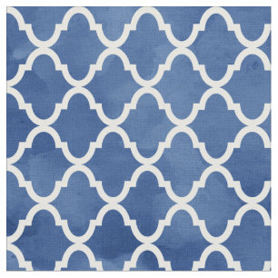 Tela Modelo azul marino elegante de Quatrefoil de la
