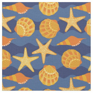 Tela Modelo azul y anaranjado del Seashell