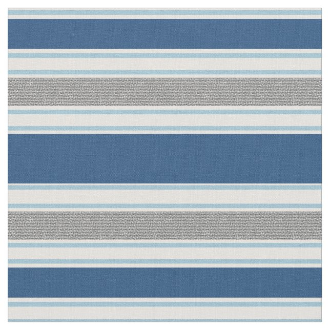 Tela Modelo azul y gris moderno de las rayas (De cerca)