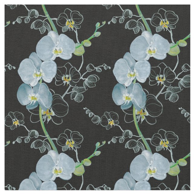 Tela Modelo blanco de las orquídeas de la acuarela (De cerca)